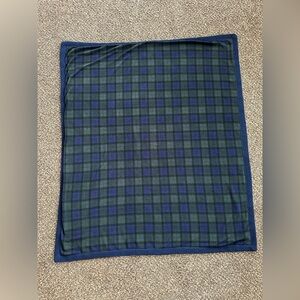Green/Navy Plaid fleece Blanket/throw